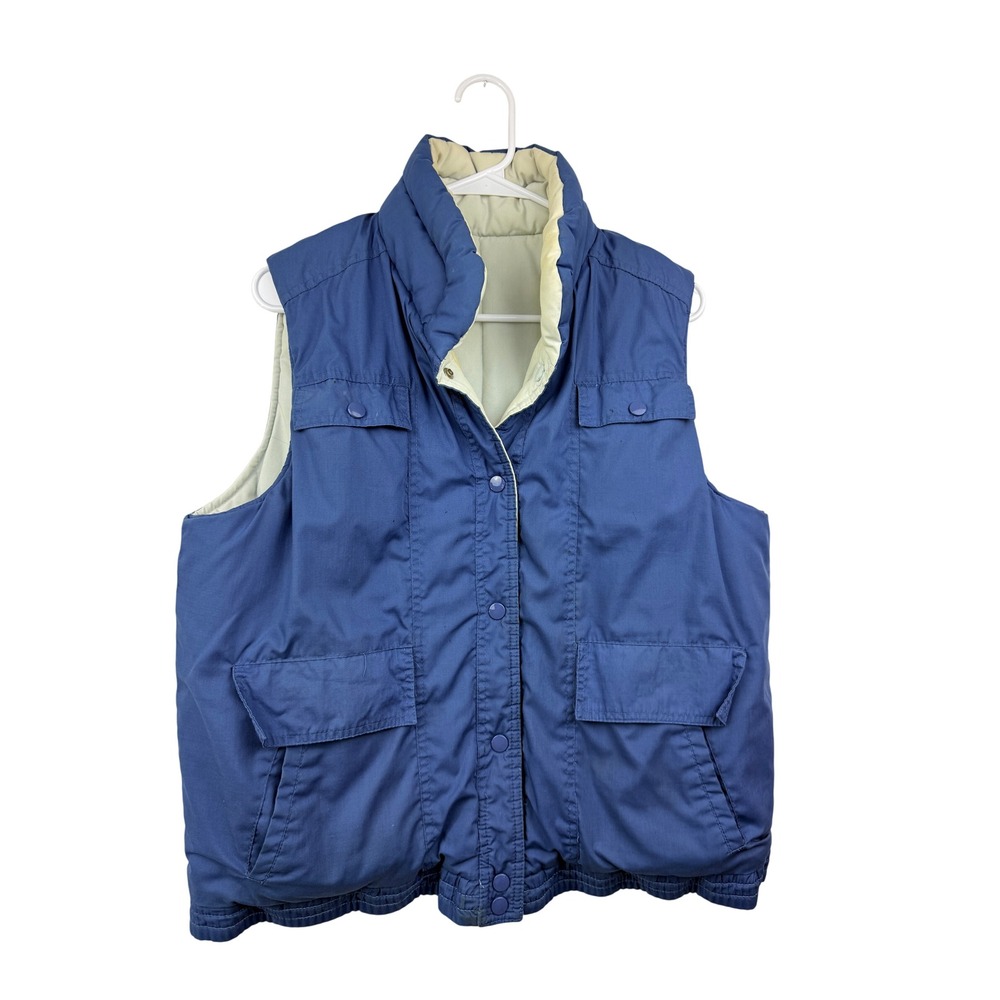 Vintage Izzi Reversible Puffer Vest Quilted Insulated Mens Size Large